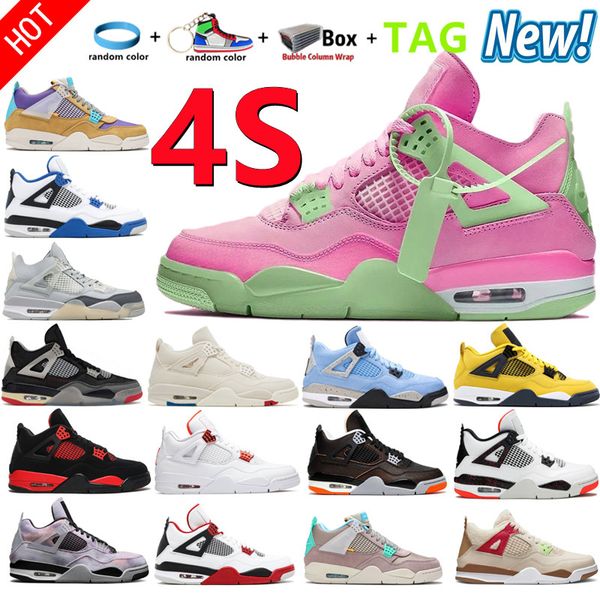 

new 4s iv 4 men women basketball shoes bred thunder university blue military black cat sail cement hyper royal lightning white cement pink h