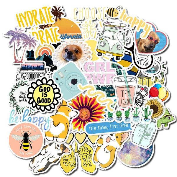 

outdoor drive car stickers summer sports tropical beach sunny waterproof stickers to surfboard lapmacbook cars skateboard