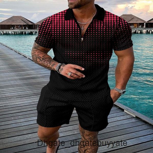 

men's fashion summer tracksuits hawaii sets casual tshirt man print short sleeve shirts loose luxury tracksuit men beach outfits 2 piec, Gray