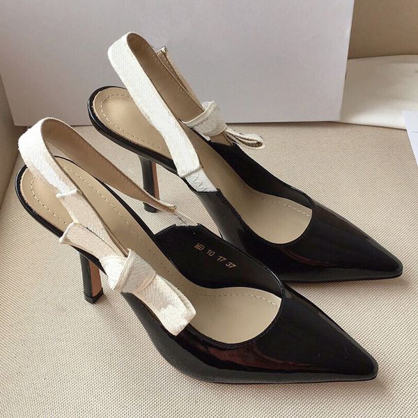 

j a slingback pump black patent calfskin shoes is epitome of the brands craftsmanship two tone embroidered logo ribbon with flat bow featuri