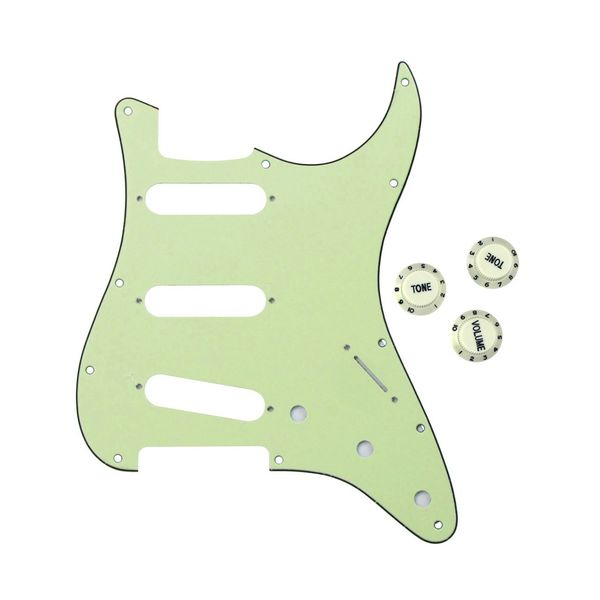 

11 holes sss single coil guitar pickguard scratch plate 2t1v tone volume electric guitar knobs