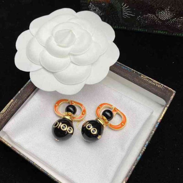 

2022 new letter pig nose earrings for women's versatile brass earrings, Golden
