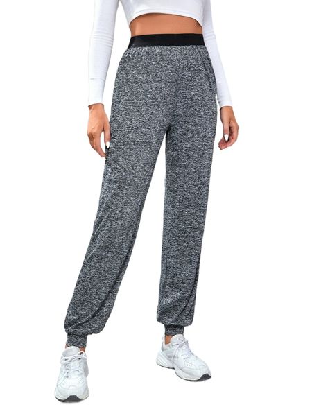 

tall marled knit tape-waist sweatpants p6vv#, Black;white