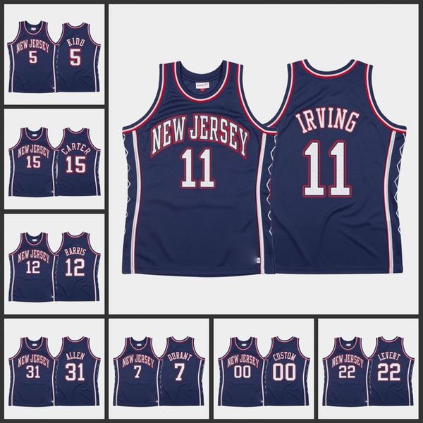 

men brooklyn nets's kyrie irving kevin durant vince carter jason kidd joe harris custom classics 2006-07 authentic navy jerse248e, Black