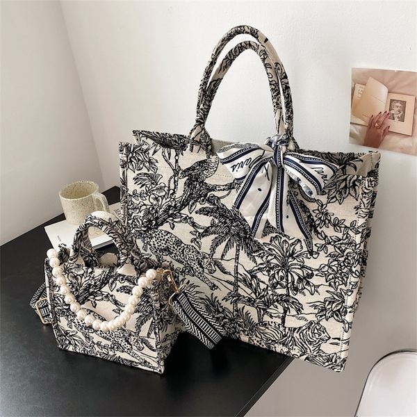 

tote women's fashion embroidered cotton large capacity commuting canvas 80% off wholesale store