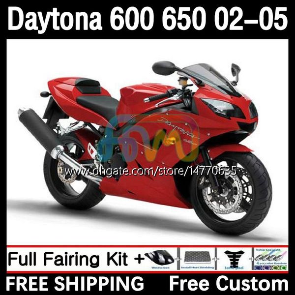 Kit de quadro para Daytona 650 600 cc 02 03 04 05 Bodywork 7dh.29 Cowling Daytona 600 Daytona650 2002 2003 2004 2005 Body Daytona600 02-05 Motocicleta Fansing Stock Stock Red Stock