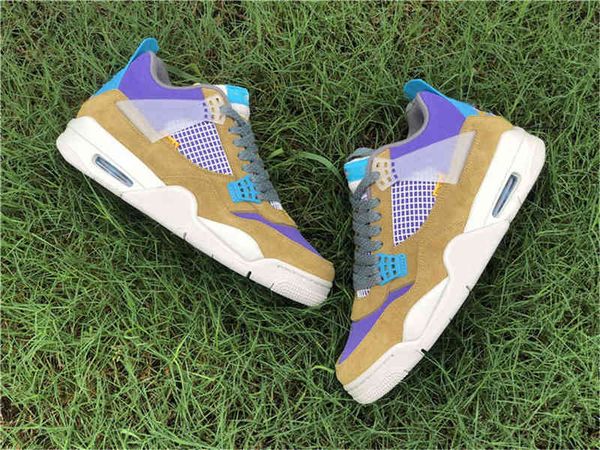 

2022 authentic 4 union desert moss taupe haze man basketballs shoes 30th anniversary 4s blue fury khaki roma green turquoise dark off