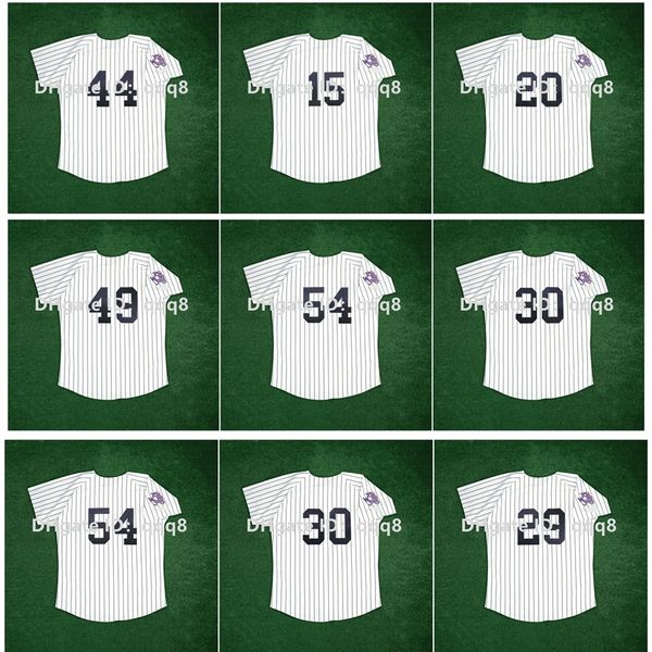 Na85 1978 World Series Vintage Baseball Jersey Reggie Jackson Thurman Munson Bucky Dent Ron Guidry Willie Randolph Goose Gossage Weiß Größe