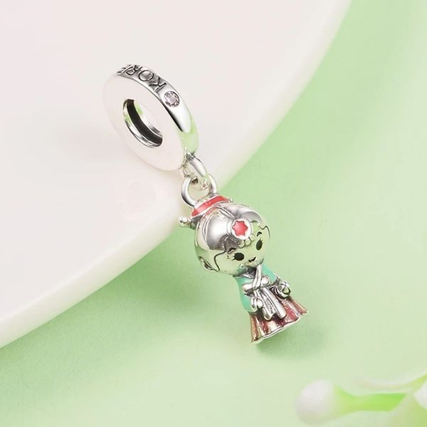 Autentici perline in argento sterling 925 bambola coreana Hanbok ciondoli pendenti adatti gioielli stile Pandora europeo bracciali collana regalo fai da te per le donne 799499C01