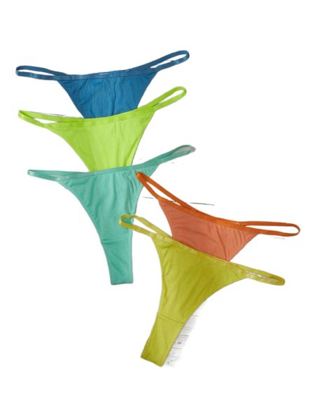 

plus 5pack solid panty set l219#, Black;white