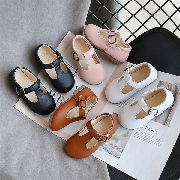 

musim semi gugur anakanak sepatu t tali kulit untuk perempuan lakilaki nonslip balita mary jane bayi gesper 220611, Black;red