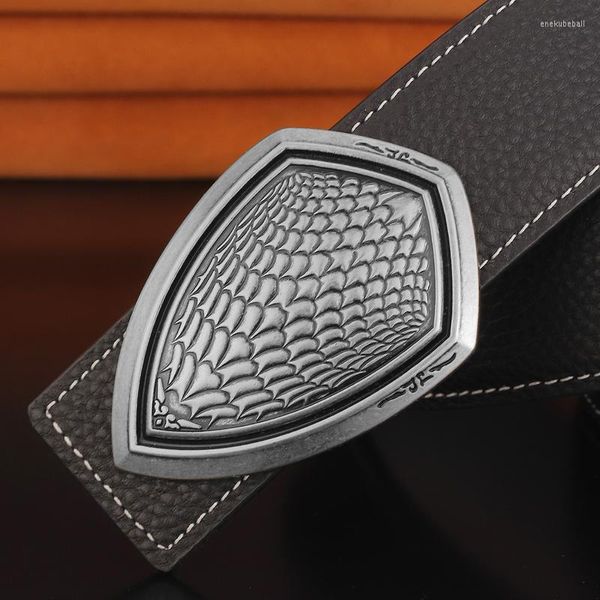 Cinture di alta qualità stile cinese 3,8 cm fibbia moda cintura uomo designer cinturino in vita di lusso in vera pelle ceinture hommebelts enek22