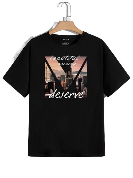 

men building & letter graphic tee h8gd#, White;black