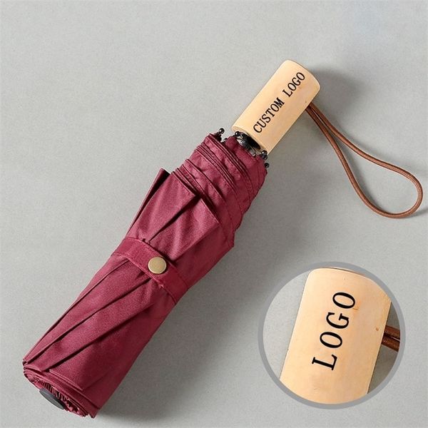 Cors Solid Color Thin Ultra Light Private Custom Umbrella Handle Exclusive Lettering Festival Practical and Beautiful 220621