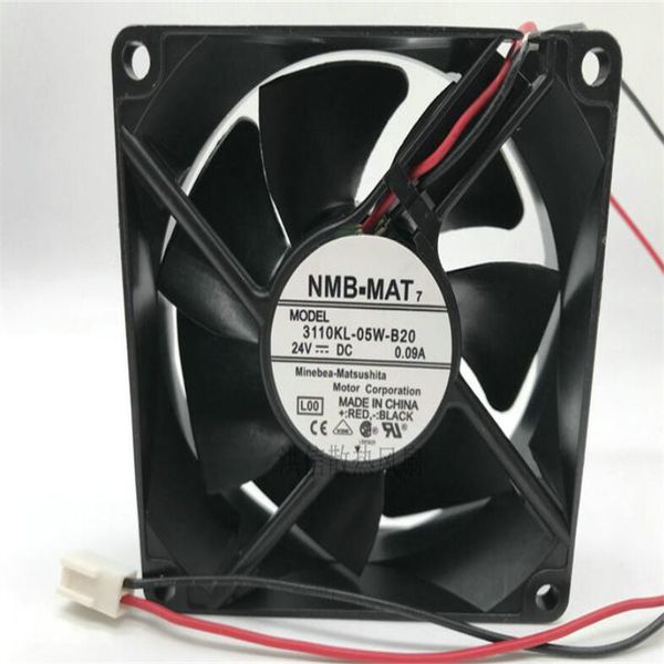 Ventola all'ingrosso: ventola inverter super resistente a due fili originale NMB 8025 3110KL-05W-B20 DC24V 0.09A 8CM