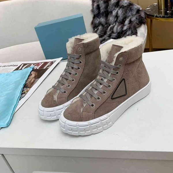 

2021 new arrival high low wool women shoes warm ladies fashion designer casual shoe with box, Black