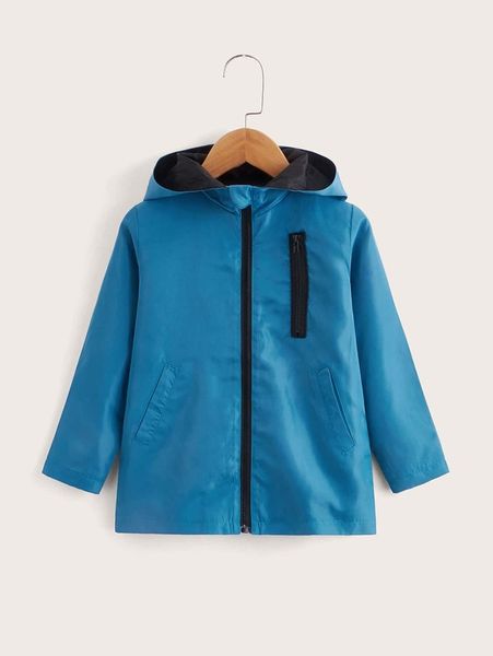 

toddler boys zip up hooded coat she, Blue;gray