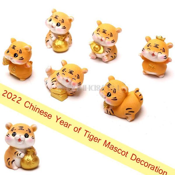 Figurine di oggetti decorativi 1pc bella carina tigre animale figurine decorazione decorazioni per la casa regali di compleanno anno cinese mascotte tradizionale Zo