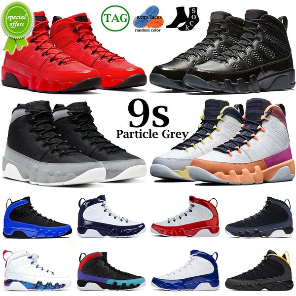 

2022 men basketball shoes 9s jumpman 9 particle grey change the world chile red university gold blue oregon ducks mens trainers sports, Black