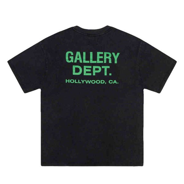 

shirt gallerydept designer tee lettered gary print retro casual loose high street fashion short sleeve t-shirt men's summer cotton, White;black