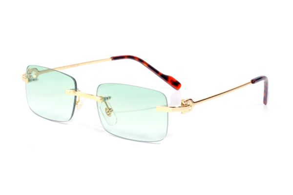 

designer sunglasses mens wome metal rimless multi-function golden radiation protection plate frame fashion leisure time high quality, White;black
