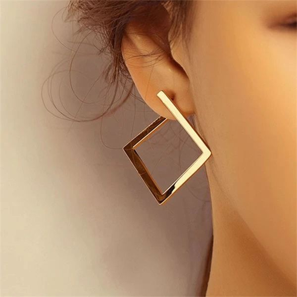 

european and american new retro high-end diamond charm irregular exaggerated ear studs women's open accessories ab650, Golden