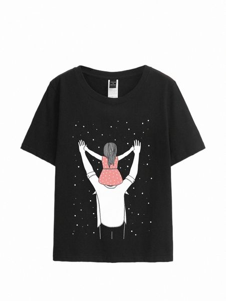 

x helma speksnijder figure graphic round neck tee 74j9#, White