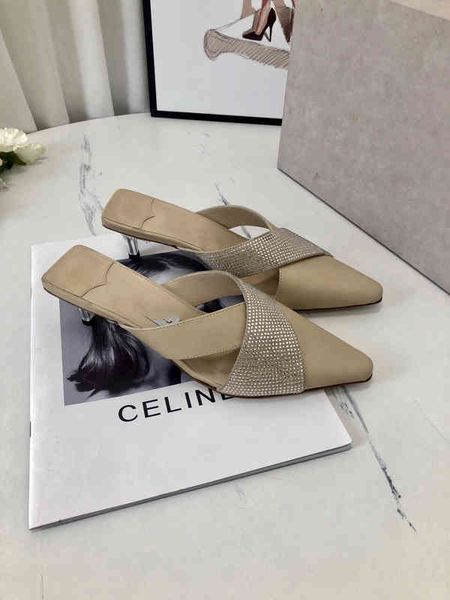 

dress shoes spring and summer fashion wear sandals, lazy single shoes, pointed high-heeled muller casual women's shoes, Black