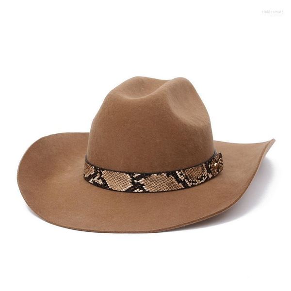 Chapéus de aba larga fedora chapéu homem homem leopardo cinturão de lã de inverno feltro moda moda preta top jazz fedoras capeau sombrero mujer elob22