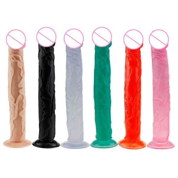 Nxy Dildos Dongs Realistische Große Lange Sexspielzeuge Frauen Silikon Penis Weibliche Masturbatoren Saugnapf Erwachsener Großer Riesiger Schwanz 220420