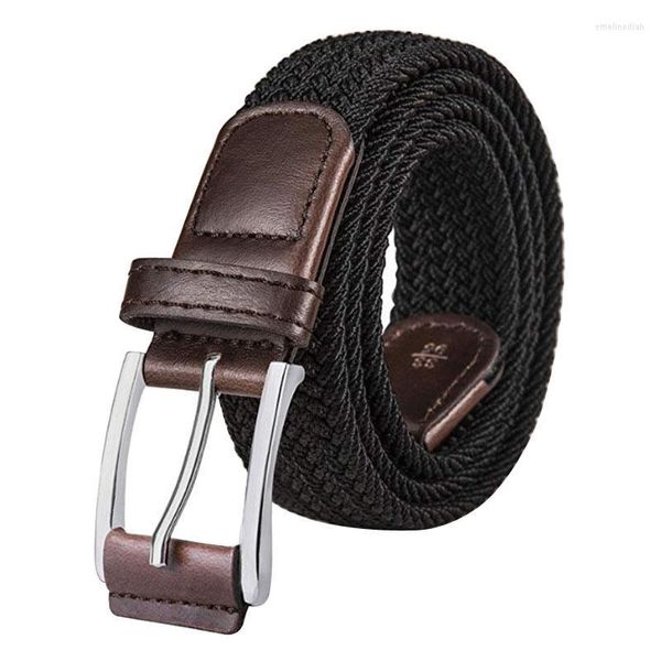 Cintos unissex Casual Casual Fashion Alloy Pin Fivelelle Elasticity Canvas Outdoor Men e Women Jeans Teave Beltbelts Emel22