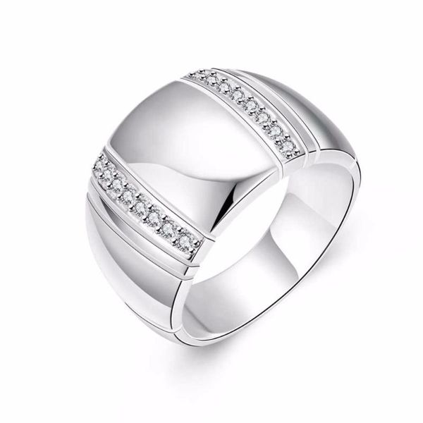 Fedi nuziali 100% argento sterling 925 Donna Uomo Anello CZ Cristallo Fidanzamento Moda all'ingrosso Gioielleria raffinata Nozze