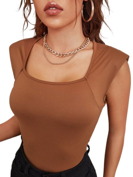 

solid shoulder pad tank z6av#, White