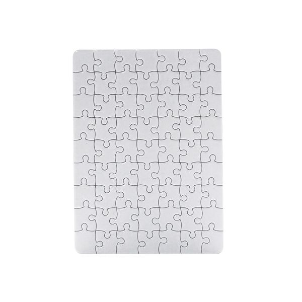 A5 63Pcs Sublimazione Blank Jigsaw Puzzle Carta Cartone per attività di decorazione Bianco Robusto trasferimento di calore Puzzle per bambini Blanks 12Pcs