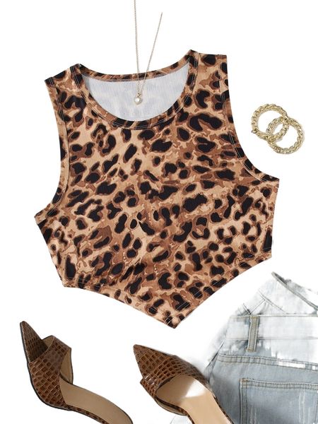 

leopard bandana hem tank m6oo#, White