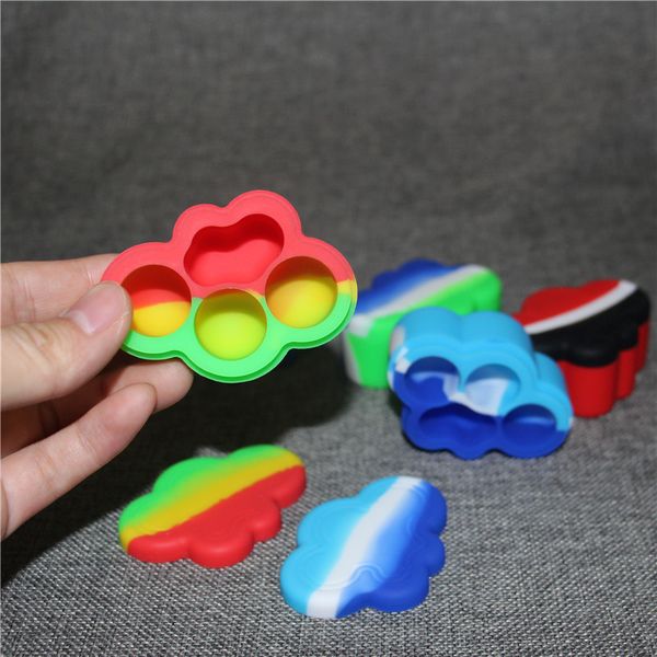 Caixas de forma de nuvem Recipiente de silicone Rubber alimento 22ml Jarros antiaderentes Dab Ferramenta de borracha Caixa de armazenamento de óleo Recipientes de cera Vaporizer Dabber Tools