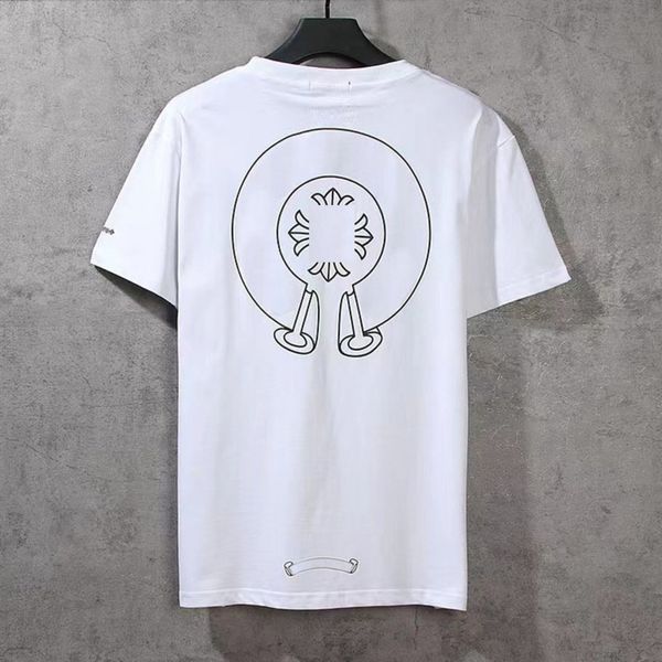 

summer men's ch t shirts brand man t-shirt luxury women cross sanskrit tees letter designer tshirts classic boy loose round neck shirt, White;black