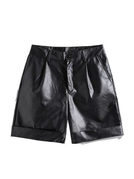 

men plicated detail roll hem shorts s8sd#, White;black
