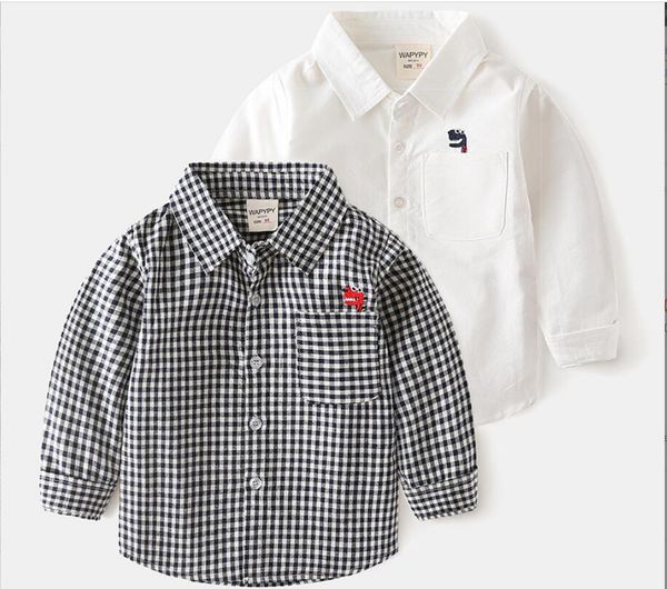 

children's long sleeved shirt 2022 spring boys' stand collar solid color shirt baby r17, Blue