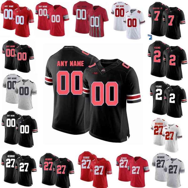 

ohio state buckeyes jerseys justin fields jersey chase young haskins jr. elliott eddie george rare football jerseys custom stitched, Black