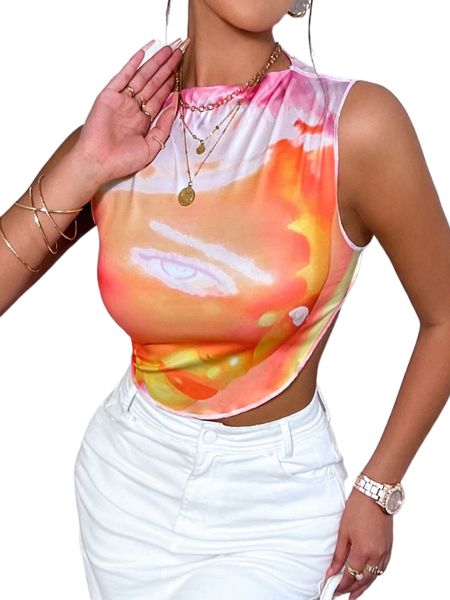 

random figure graphic tank w3q1#, White
