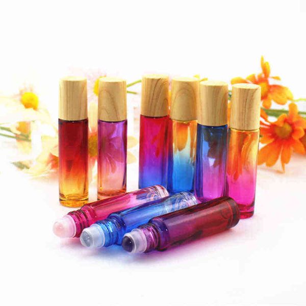 

10pc natural gemstone roller ball bottle doterra10ml thick essential oil roll on bottles empty refillable bottles y220428