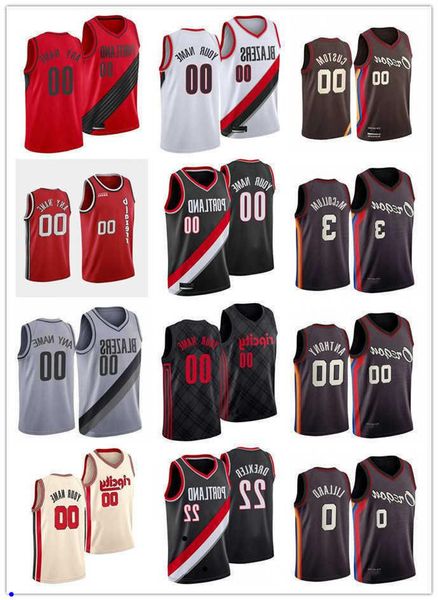 

75th custom jersey portland''trail''blazers''men women youth 23 robert covington 1 anfernee simons 40 cody zel, Black;red