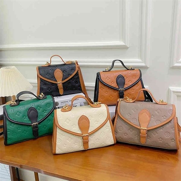 

68% off bag leather women's new simple fashion embossed contrast color portable single shoulder messenger bag texture