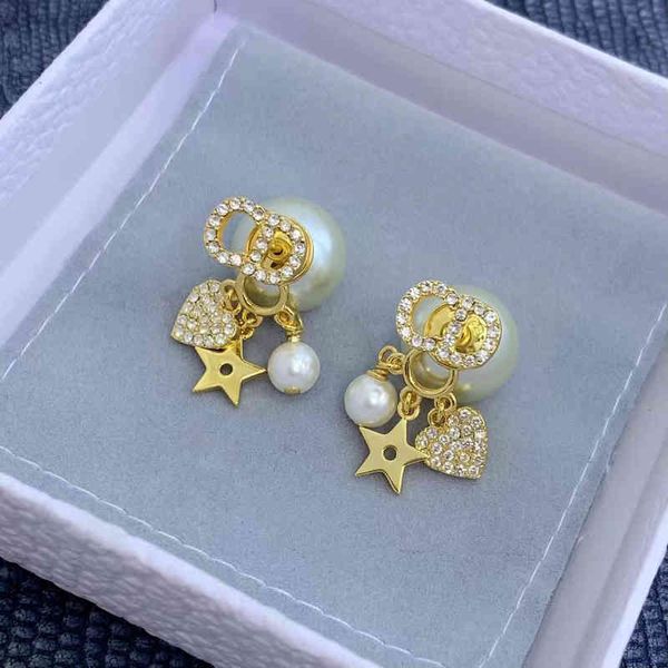 

outlet letter love full of tassel pearl earnails female star earrings, Golden