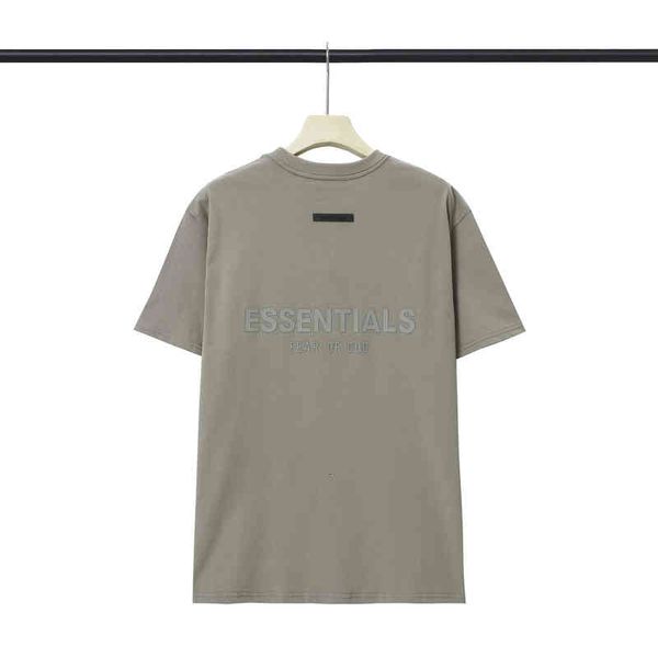 

50% discount bagsnew 2022 summer spring and fog double thread chest letter essentials short sleeve t-shirt men's trend loose high stree, White;black