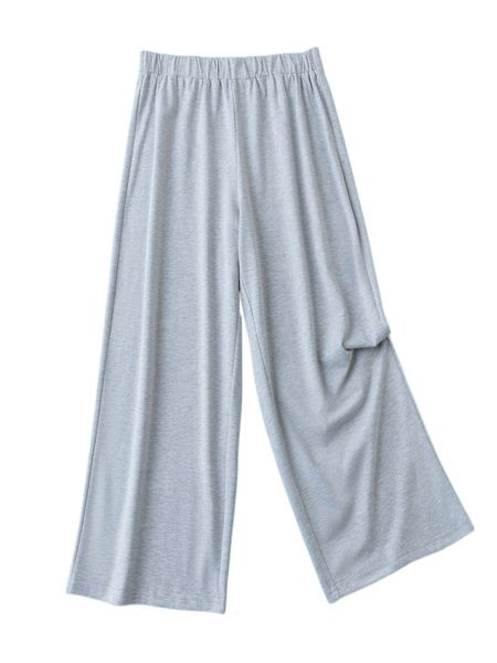 

plus solid wide leg pants o4bj#, Black