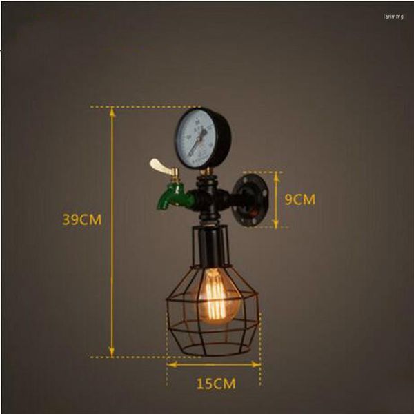 Стеновая лампа ретро -труба светлые декоративные измерительные приспособления для светильника винтаж для спальни Лестничный кафе Проульдовать