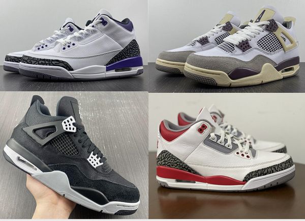

jumpman 4s basketball man sneakers shoes retro 3 fire red dark iris olive canvas dh6927-068 have large size 12-13 with double box