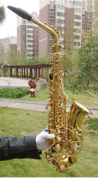 JM JAS 1100SG Alto Eb Tune Saksafon Pirinç Nikel Gümüş Kaplama Altın Gövde Altın Lake Anahtar Müzik Enstrümanı E-FLAS SAX KADAR